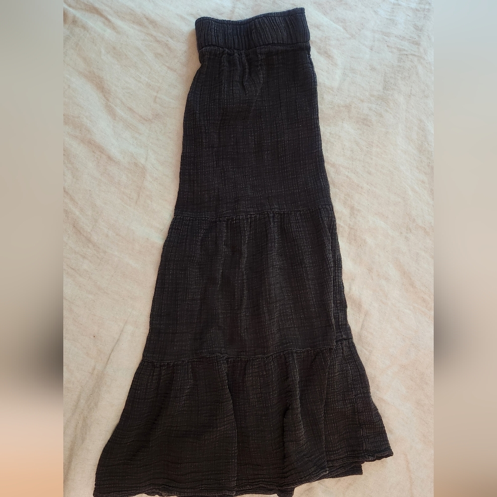 Wonderly Charcoal Black Midi Skirt